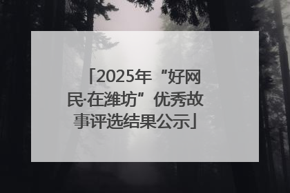 2025年“好网民·在潍坊”优秀故事评选结果公示