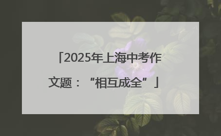 2025年上海中考作文题：“相互成全”