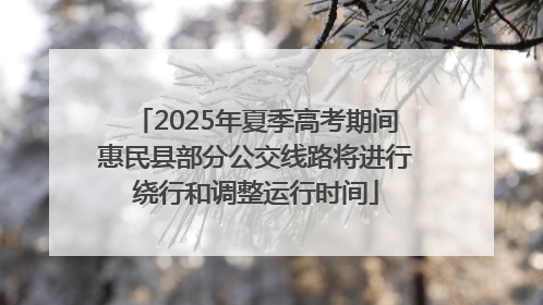 2025年夏季高考期间惠民县部分公交线路将进行绕行和调整运行时间