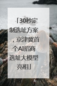 30秒定制选址方案，京津冀首个AI招商选址大模型亮相