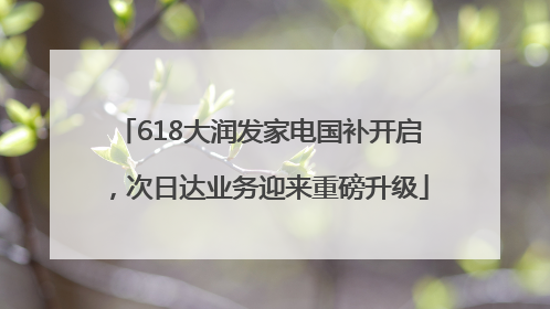 618大润发家电国补开启，次日达业务迎来重磅升级