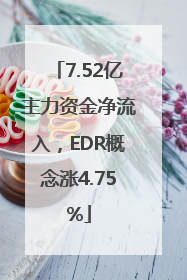 7.52亿主力资金净流入，EDR概念涨4.75%